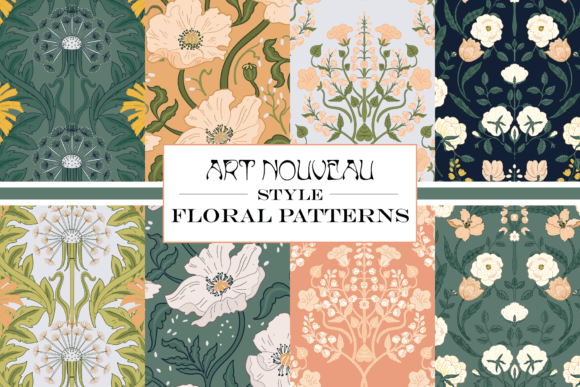 Art Nouveau Pastel Pattern Bundle: A Timeless Design Element for Modern Projects
