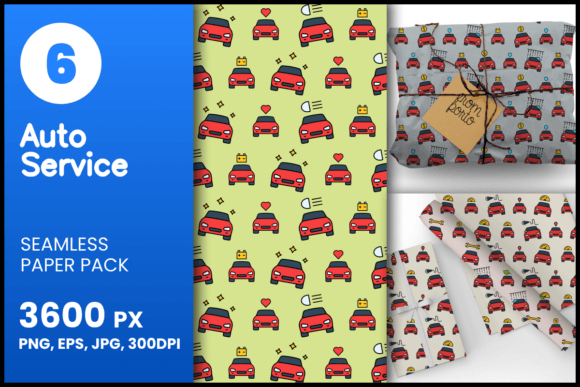 Auto Service Seamless Patterns: A Versatile Design Asset for Creative and Commercial Use