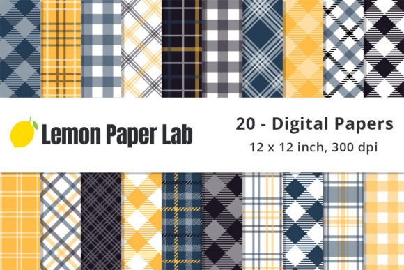 Blue and Yellow Plaid Digital Paper: A Versatile Tool for Creative Projects