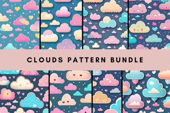 Cloudy Seamless Patterns for Creative Projects
