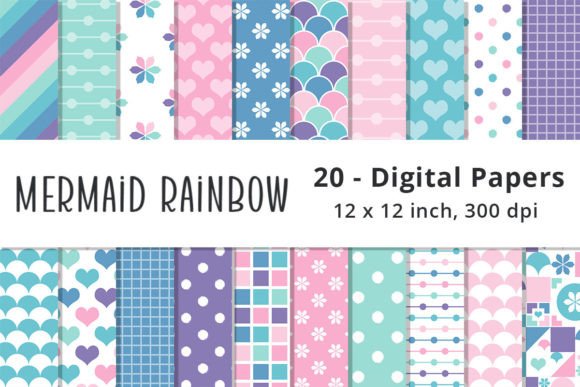Mermaid Rainbow Color Printable Pattern: A Versatile Design Tool for Creatives