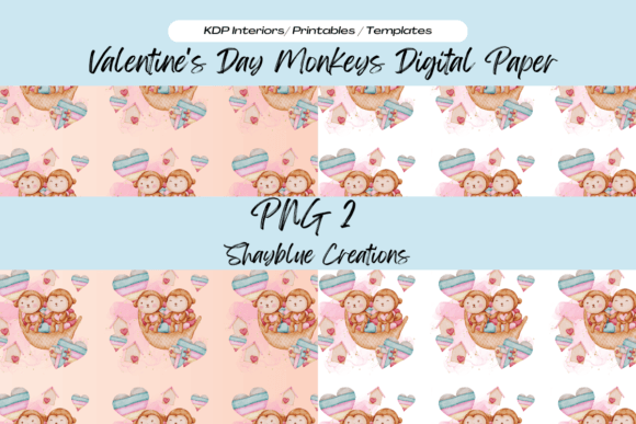 Monkey Watercolor Valentine's Patterns: A Versatile Design Asset for Creative Projects