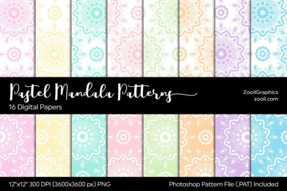 Pastel Mandala Digital Papers