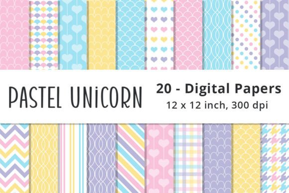 Pastel Unicorn Colors Digital Background: A Versatile Design Resource for Creative Projects