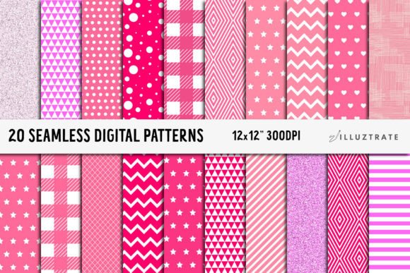 Pink Digital Paper Pack Pink Patterns