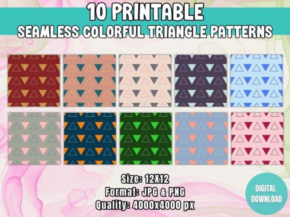 Seamless Colorful Triangle Patterns: A Versatile Design Resource for Creators and Professionals