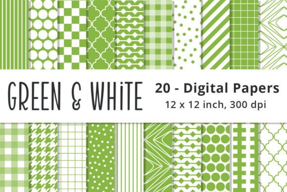 Seamless Green Digital Paper Backgrounds for Creative and Professional Use