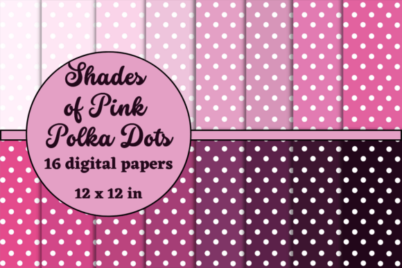 Shades of Pink Polka Dots Digital Paper