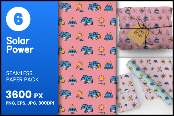 Solar Power Seamless Patterns: A Versatile Design Asset for Modern Creatives