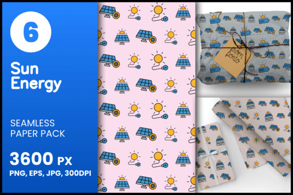 Sun Energy Seamless Patterns