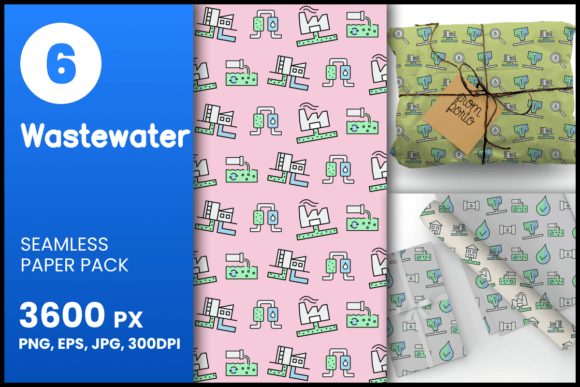 Wastewater Seamless Patterns: A Versatile Design Asset for Creative and Professional Use