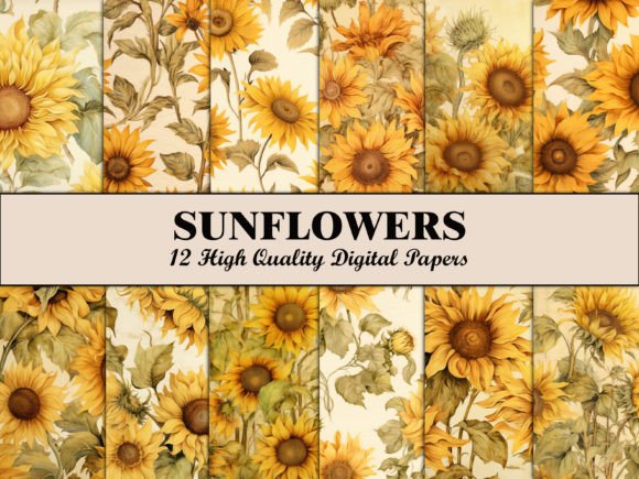 Yellow Sunflower Floral Scrapbook Paper: A Vibrant Addition to Creative Projects